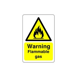Safety First Display LTD Warning flammable gas sign - 1.2mm Rigid plastic for indoor/outdoor usage (300mm x 200mm) Viewing Distance within 7m.