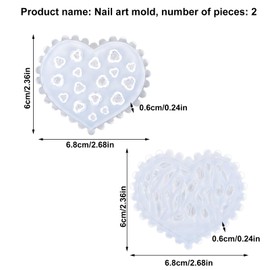 lasuroa 2 Stück Silikon-Nagelformen 3D, Tulpen- und Blumen-Nagel-Charm-Schablonen Weiche Schnitzschablonenform Fingerspitzen-Kunst-Dekorationszubehör für Frauen Zuhause Maniküre-Salon