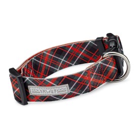 Lucky Love Dog, Beautiful Evergreen 1.5 Inches Wide Dog Collar, Vivid Berry Plaid Dog Collar for Boy and Girl Dogs with Larger Heads & Necks - (Extra Large, Heywood Wide)