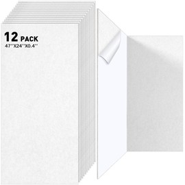 Landical 12 Pack Large Acoustic Panels, 47 x 24 x 0.4 Inch Soundproof Wall Panels, Acoustical Wall Panels, Self-adhesive Sound Absorbing Panel, Acoustic Panel for Studio Home Office(White)