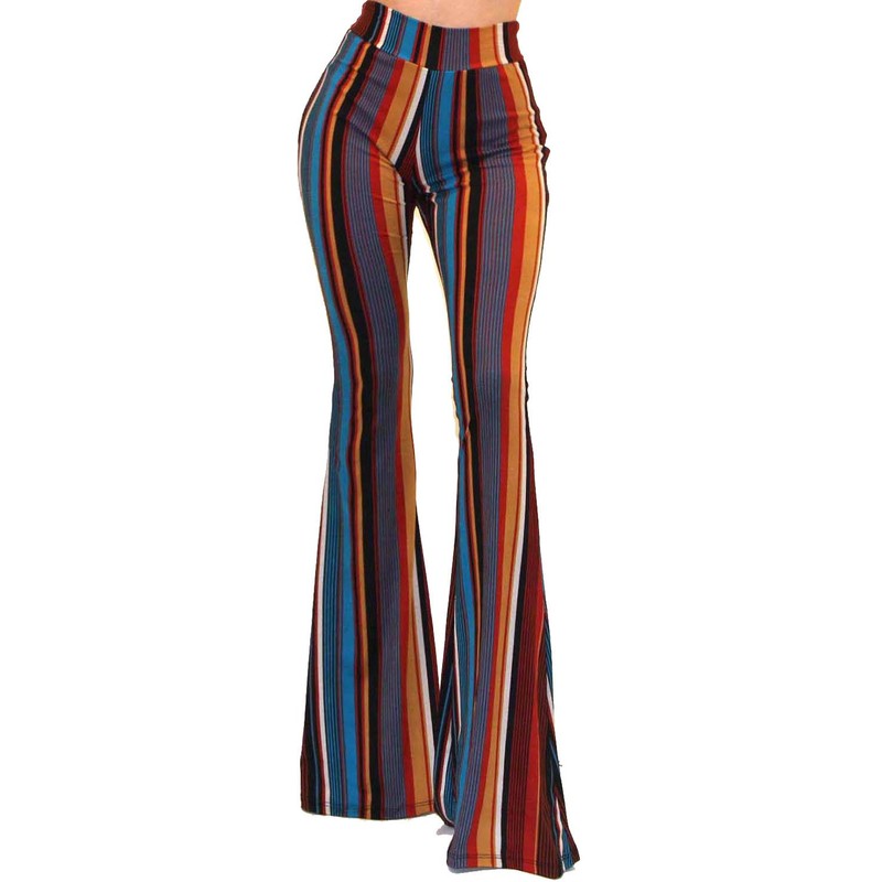 Vivicastle Women's Boho Comfy Stretchy Bell Bottom Flare Pants (FF43,