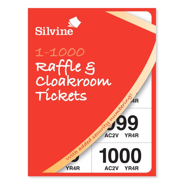 Silvine Cloakroom/Raffle Tickets, Numbered 1-1000 with Security Numbering. Ref 1000