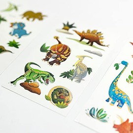 30 x Dinosaur Premium Metallic Gold Foil Tattoo Sheets (230 Tattoos), Temporary Tattoos For Kids, Fillers for Boys & Girls Party Bags, Pack of 30 Sheets (230 Tattoos Total)