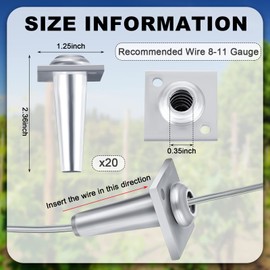 20 Pieces Anchor Wire Vise Anchor Vise Grape Trellis Anchor Vise for Tightening 8~11 Gauge Wire to Build Trellises, Vineyards, Fences and Arbors