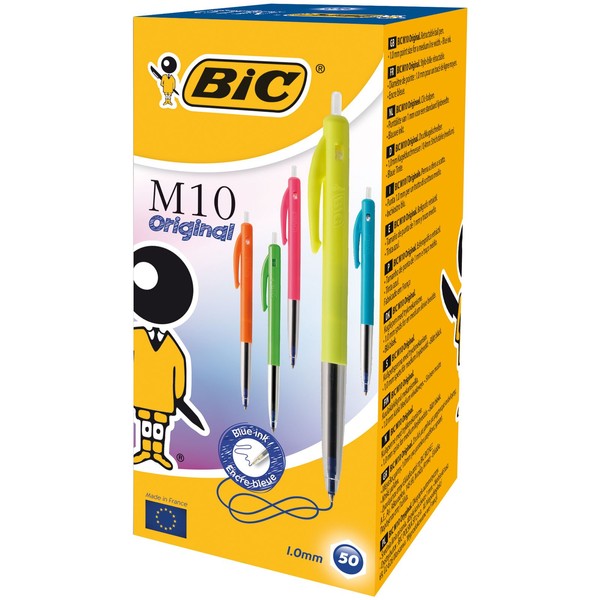 BIC M10 Ballpoint Pen Retractable Original Ultracolors-Blue