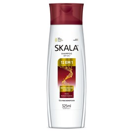 Shampoo Skala Expert 12 en 1 Keratina Ceramidas Vegeteales Aceite Aguacate, Argan Restauracion Puntas Abiertas Vitamina E y D-Pantenol Previene Deshidratación y Perdida de Vitalidad 100% VEGANO