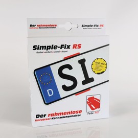 Simple-Fix RS Red Exclusive Frameless Universal License Plate Holder Complete Set