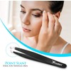 Candure Tweezers for Eyebrows - Professional Stainless Steel Slanted and