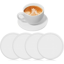4 posavasos de silicona para bebidas, posavasos de silicona para exteriores, para mesa de centro, bar, posavasos de goma antideslizante, para decoración del hogar, protección de mesa (blanco)