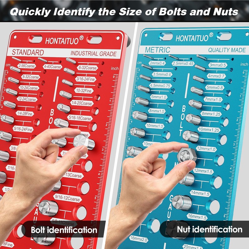 68 Nut and Bolt Thread Checker Standard and Metric,Bolt Size