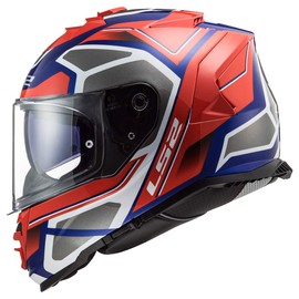 LS2 Helmets Assault Full Face Motorcycle Helmet W/SunShield (Petra Gloss Red/Blue/Graphite - Small)