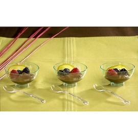 Zappy 50 Mini Bowls Clear Plastic Party Bowls Small Bowl Disposable Small Dessert Bowls Candy Dishes Trifle Bowls Appetizer Bowls Mousse Dessert Cups Souffle Condiment Cups 2.5 oz Round Bowl
