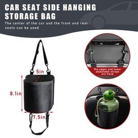 Suvnie Car Seat Side Large Cup Holder, Waterproof Cup Holder Expander Adapter Bag, Multifunctional Hanging Storage Organizer for Drink Water Bottle, Essential Road Trip Car Accessories
