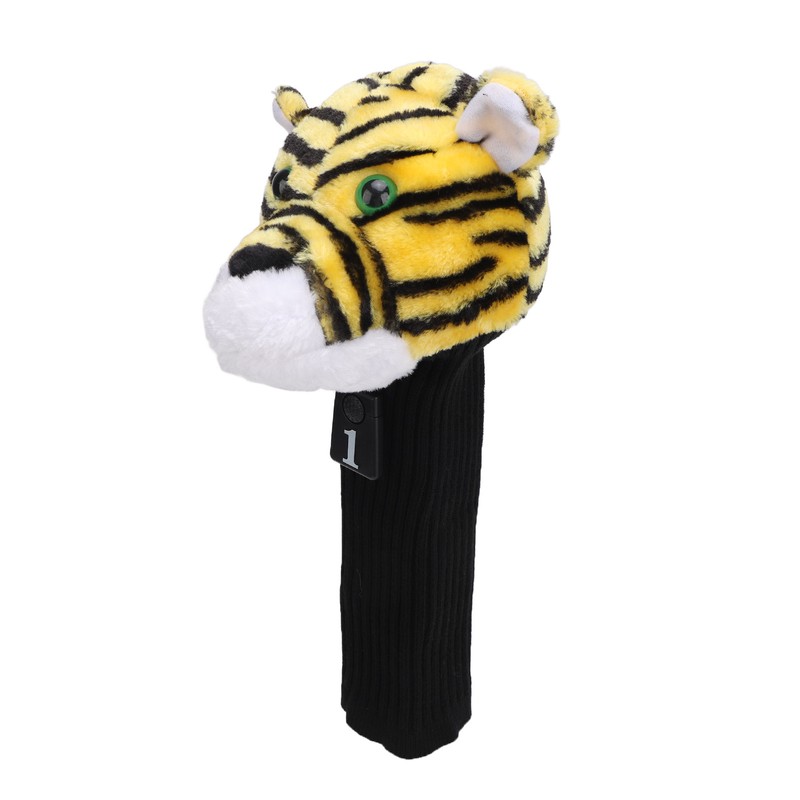Golf Club Head Cover Plush Nylon Cute Tiger Head Protective