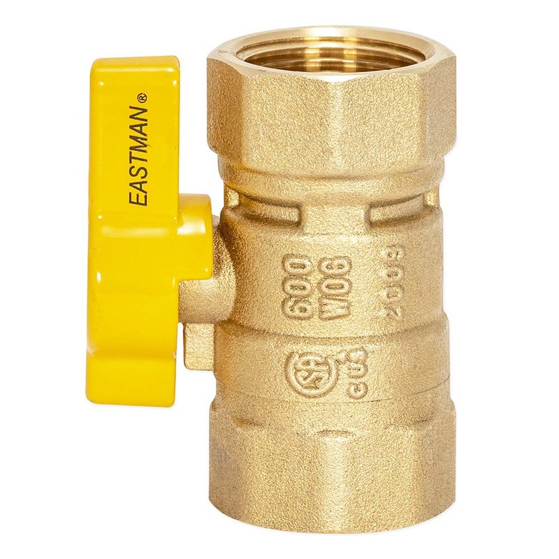 Eastman Straight Gas Brass Ball Valve, 3/4 in FIP x