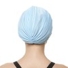 Beemo Polyester Twisted Pleated Turban Head Cover - Light Blue