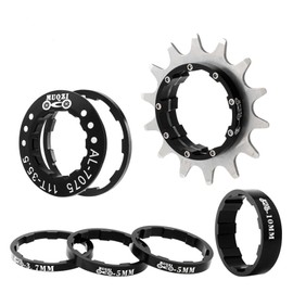 Bike Single Speed Conversion Kit 12T13T/14T/15T/16T/17T/18T/19T/20T/21T/22T Bicycle Single Speed Cassette & Spacers Accessories (Black, 20T)