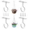 Juibao 4Pcs Ceiling Hooks for Hanging Plants, White Wall Mounted