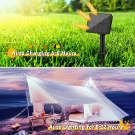 Gcstnn Gcstnn Solar Lichterkette Aussen, 1 Pack 5M 50LED Solar Lichter 8 Modi IP65 Wasserdicht Lichterkette fr Hof, Garten, Terrasse, Balkon, Innen/Au?en Dekorationen(Kalteswei?)