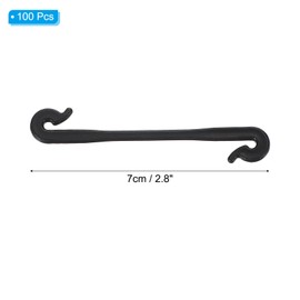 PATIKIL Vines Fastener, 100 Pcs Plastic Tied Buckle Hooks Gardening Grape Support Strapping Clips Fixed Hook Plant Holder for Securing Grape Flowers Vegetables, Black.