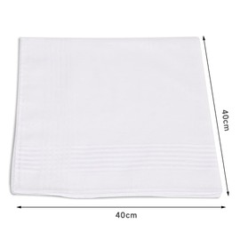 BUYGOO 15PCS Mens White Cotton Handkerchiefs Large Pocket Squares Hankies for Men, Mens Hankerchieves Mens Cotton Handkerchiefs Mens White Handkerchiefs for Men Cotton Squares Hankies Gents, 40 x 40cm
