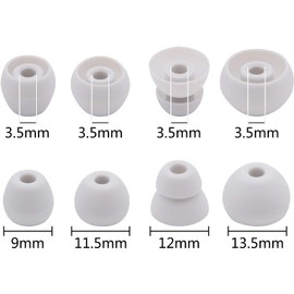 ALXCD Ear Tips Replacement for Beats Flex Wireless Earphones, S/M/L/D 4 Sizes 4 Pairs Soft Silicone Eargel Earbuds Tips, Fit for Beats Flex, 4 Pairs (Gray)