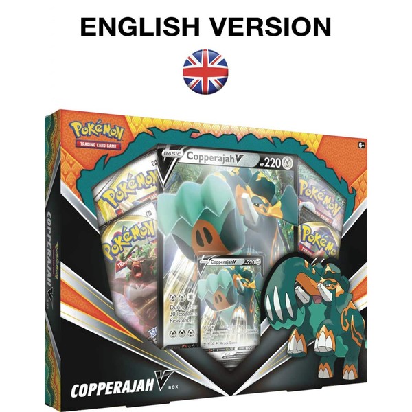 Pokemon TCG: Copperajah V Box | 1 Foil Cards | 4 Booster Packs | Genuine Cards