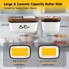 Ceramic Butter Dish with Lid and Knife for Countertop, Airtight