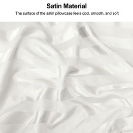 Lirex Silky Satin Pillowcase with Zipper Closure, Polyester Satin Pillow Cover for Hair, Smooth Floral Pattern with White Stripes, 50 x 75 cm