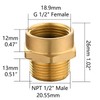 Tecmolog Brass Pipe Fittings Connector G 1/2 Female Thread (Metric