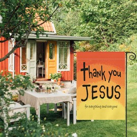 AVOIN colorlife Thank You Jesus Garden Flag Vertical Double Sided For everything And everyone, God Christian Passion Week Nativity Yard Outdoor Decoration 12.5 x 18 Inch