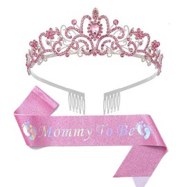 WADY Mama Baby Shower Decoración, Bufand Mom To Be Banda para Baby Shower Cinta Mama Decoracion para Niños y Niñas, Accesorios De Fiesta para Ella, Oro Rosa