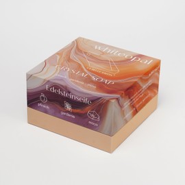 LA BELLE SAVON® Handseife [WhiteOpal] - Edelsteinseife - Handgemachte Naturseife mit echtem Edelstein - Vegan - Für Hände, Gesicht und Körper - Wellness & Spa Geschenk