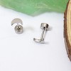 BLISI Titanium Moon Earrings Silver 20G Hypoallergenic Silver Moon Studs