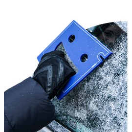 FrostGuard Scrape Buddy Car Ice Scraper Scrape with a Smile - Quickly Remove Frost, Ice and Snow from Your Vehicle Windows and Wiper Blades - Acrylic with Comfort Neoprene Sleeve - Blue Frost
