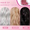 HASTHIP® 6 extensiones de cabello con purpurina y clip, color
