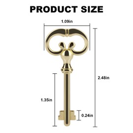KY-8 (D-1902) Roll Top Desk Antique Brass Plated Hollow Lock Key,ROLL TOP Desk Lock Key for Desk Replacement Magnum Antique Brass Plated Keys [ 2 pcs]
