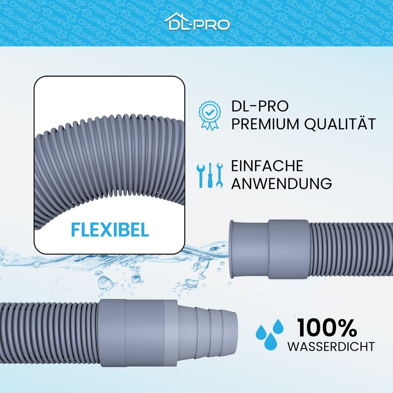 DL-pro 1.5 m Drain Hose Extension Diameter 19 mm, Universal