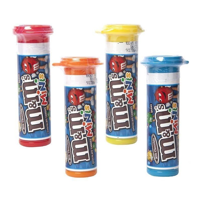 QT M&Ms Minis Assorted Chocolate Candy, 1.08 oz Tubes,12 Count