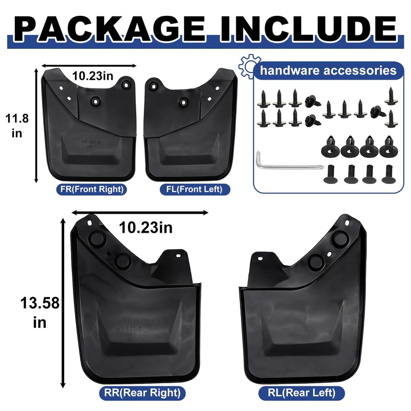 Upgraded Mud Flaps for 2024 2025 Toyota Tacoma Front &