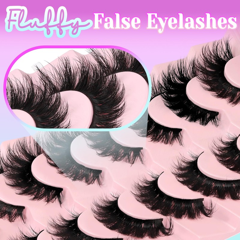 Losha Lashes Volume False Eyelashes Fluffy Cat Eye Lashes 7
