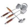 4Pcs/Set 304 Stainless Steel Rosewood Cooking Utensils Cookware Set Kitchen