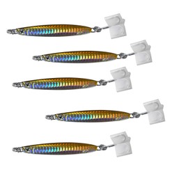 5pcs Yellow Silver 1.5oz Colt Sniper jigs 42g coltsniper jig with a 3561D-DT MUSTAD 3X Strong Forge High Carbon Steel Treble Hook