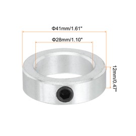 MECCANIXITY Shaft Collar 1.1 Inch Bore Zinc Plated Carbon Steel Set Screw Style Clamping Collars Silver 1 Pcs