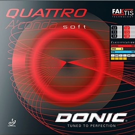 Donic Quattro A'Conda Soft Table Tennis Rubber (Red, 1.8mm)