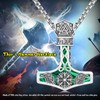Twoowl Mjolnir Necklace Sterling Silver Viking Compass Pendant Thor Hammer