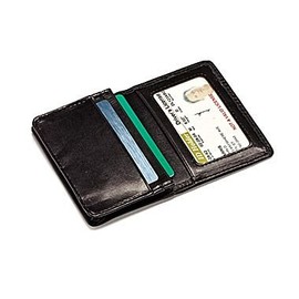Samsonite Genuine Leather Business Card Holder - Black - One Size, black, Bifold Wallet