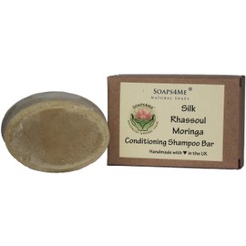 ATTIS Handmade Silk Rhassoul Moringa Conditioning Shampoo Bar | with Almond Oil | Peppermint & Lemongrass Essential Oils | Sulfate Free | Aloe Vera gel | For Men & Women