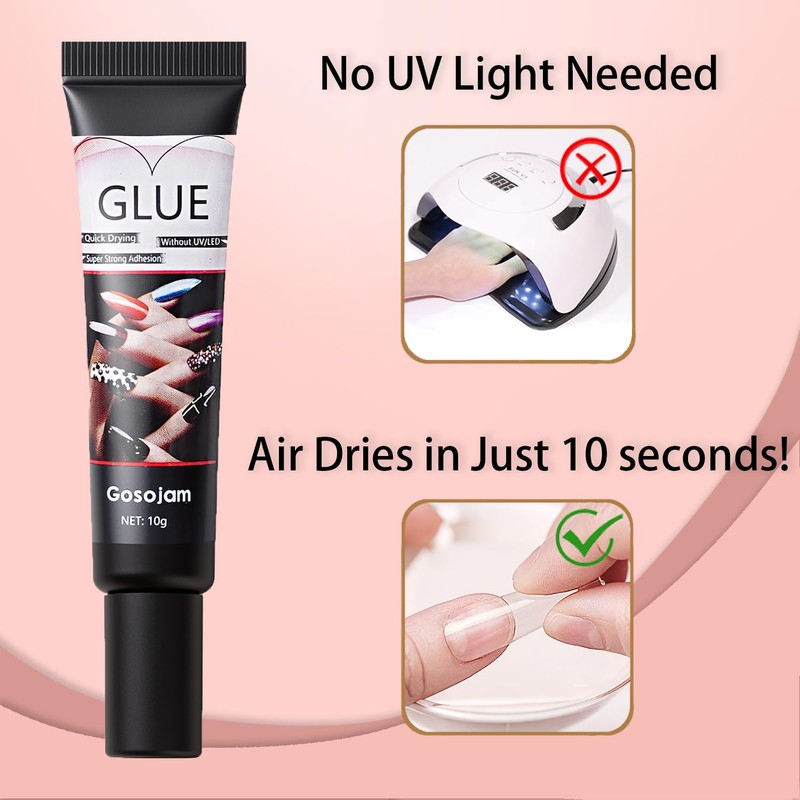 Gosojam Nail Glue 2-Pack – Fast-Drying, Long-Lasting Adhesive for Acrylic,