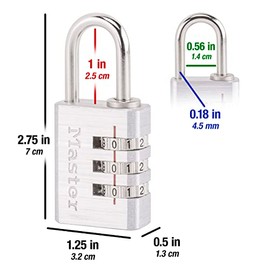 master lock equipaje Lock, 1-3/16 Inch, 1-3/16"
